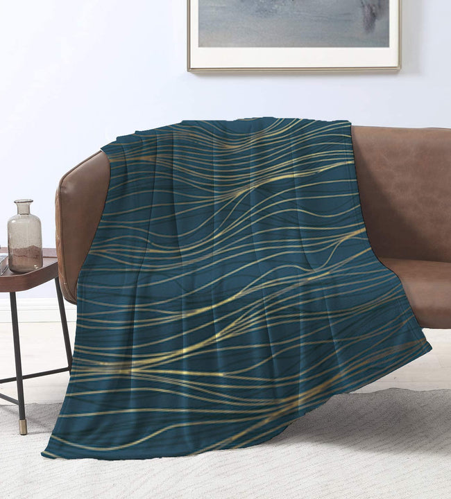 Golden Waves Velvet Blanket