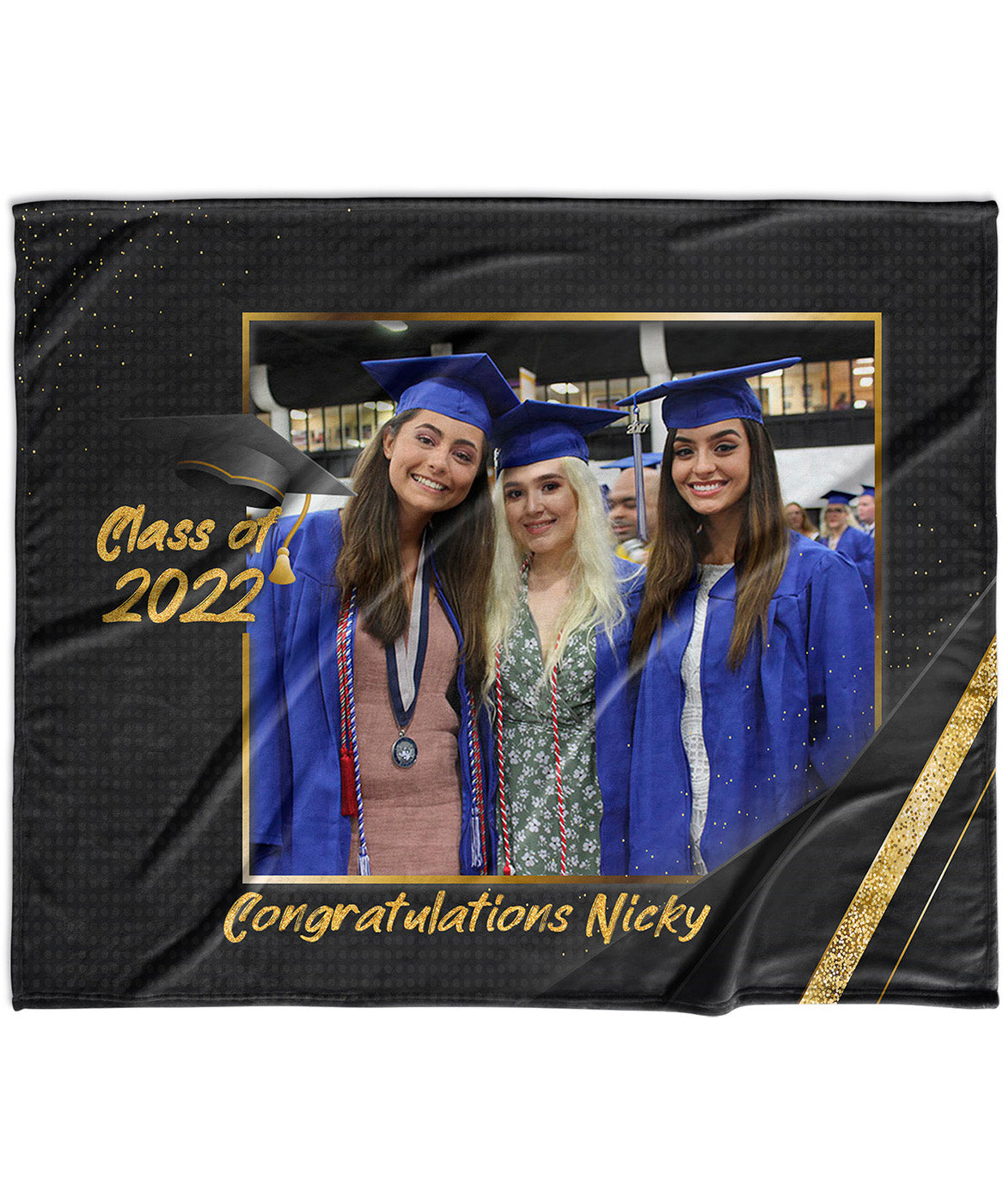 Graduation Gold Velvet Blanket