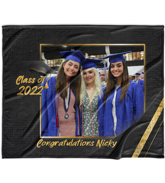 Graduation Gold Velvet Blanket