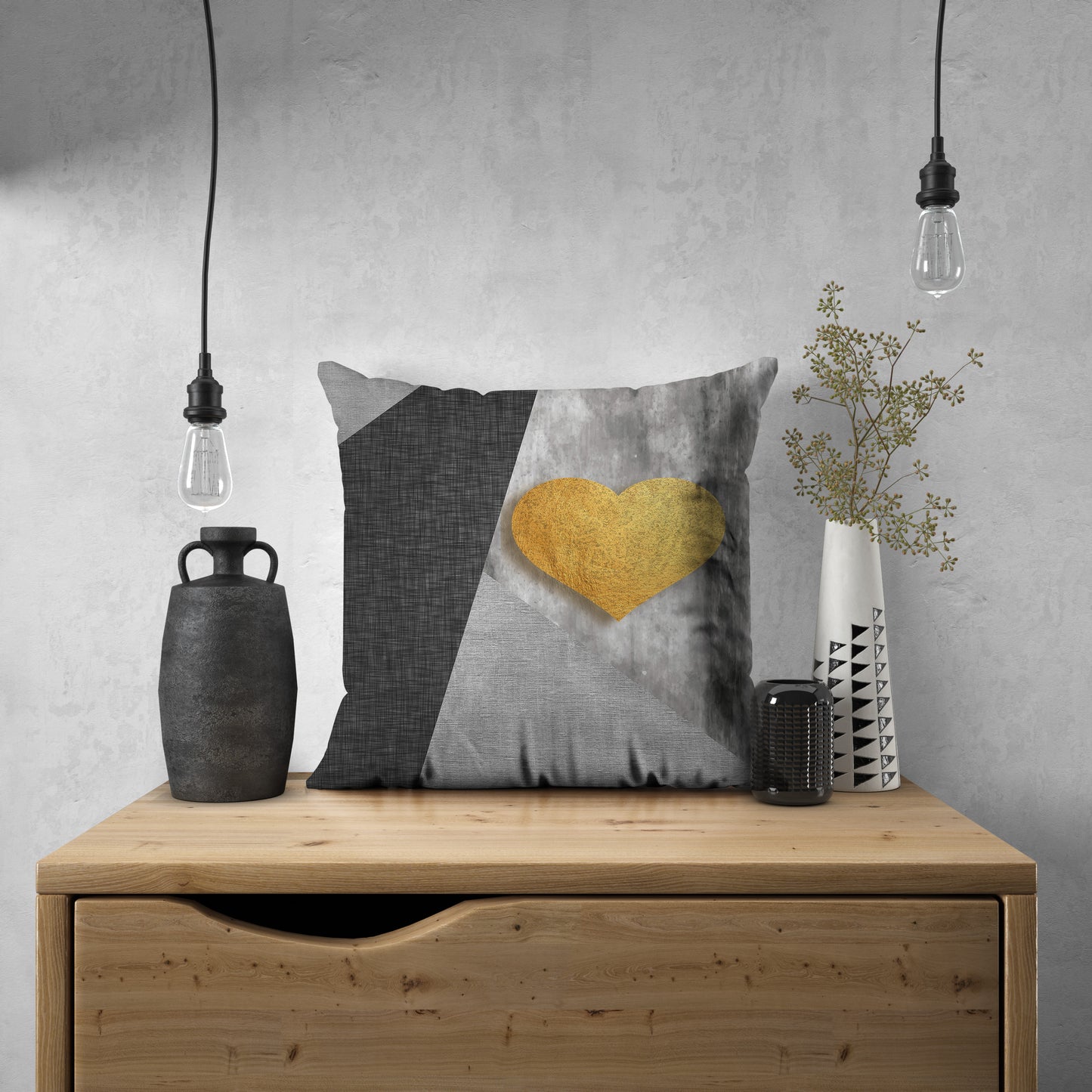 Gray Scale Love Pillow