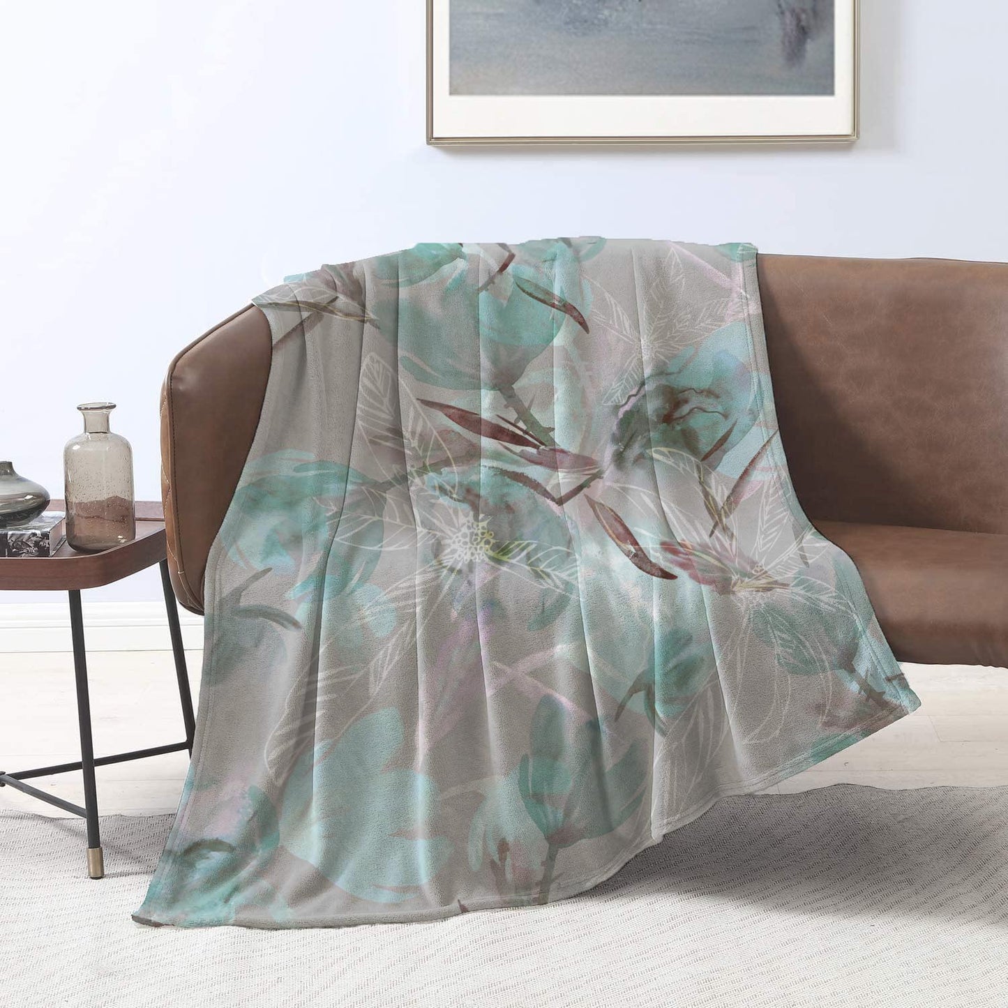 Green Bouquet Velvet Blanket