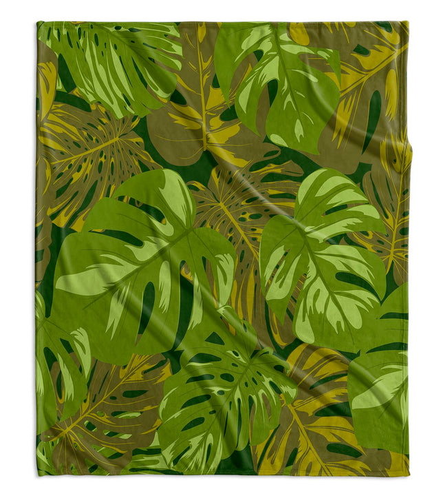 Green Leaves Velvet Blanket