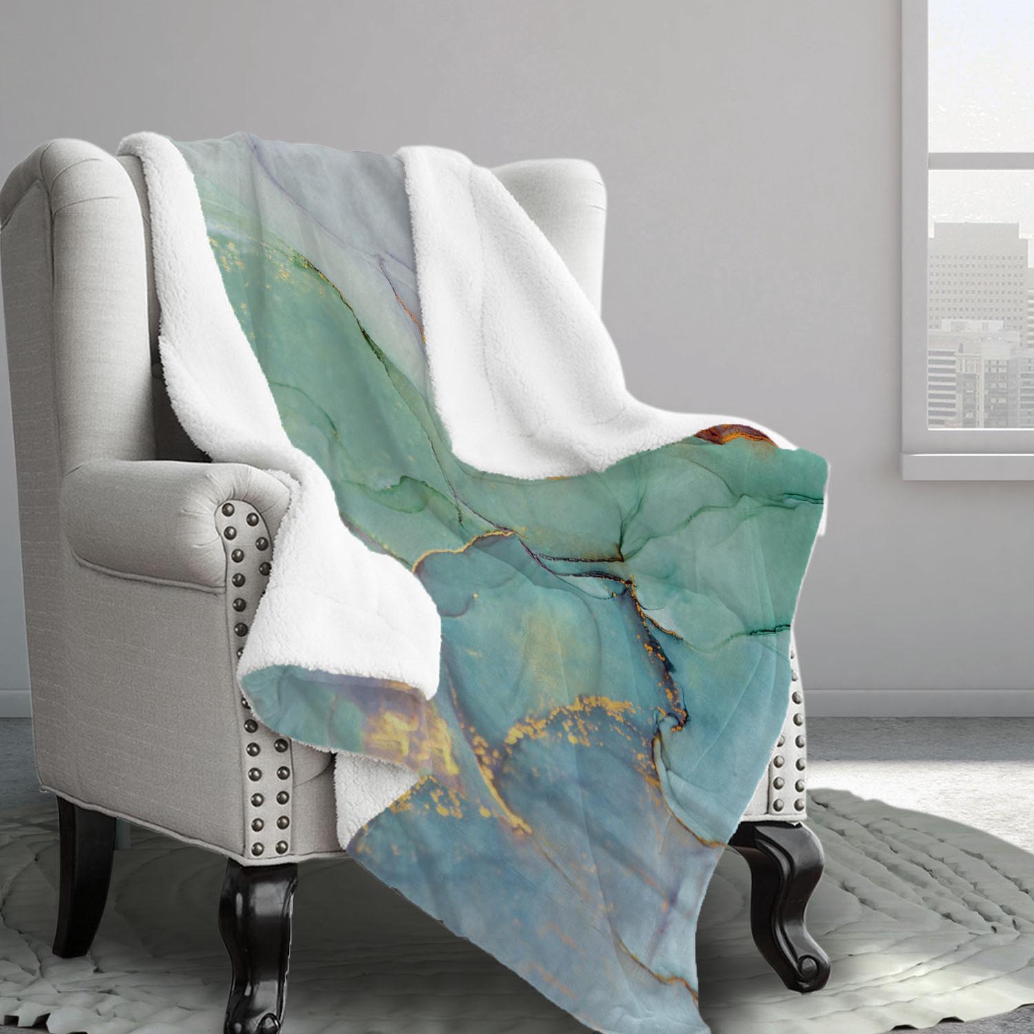 Jade Sherpa Blanket