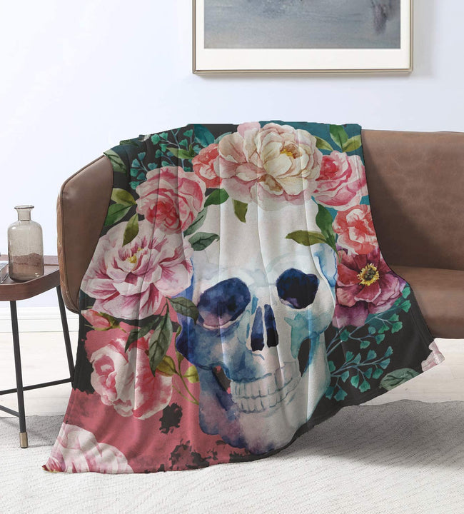 Lady Skull Velvet Blanket