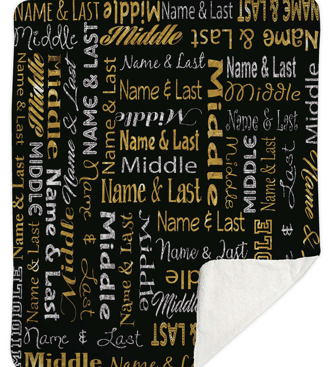 London Girls Gold Sherpa Blanket