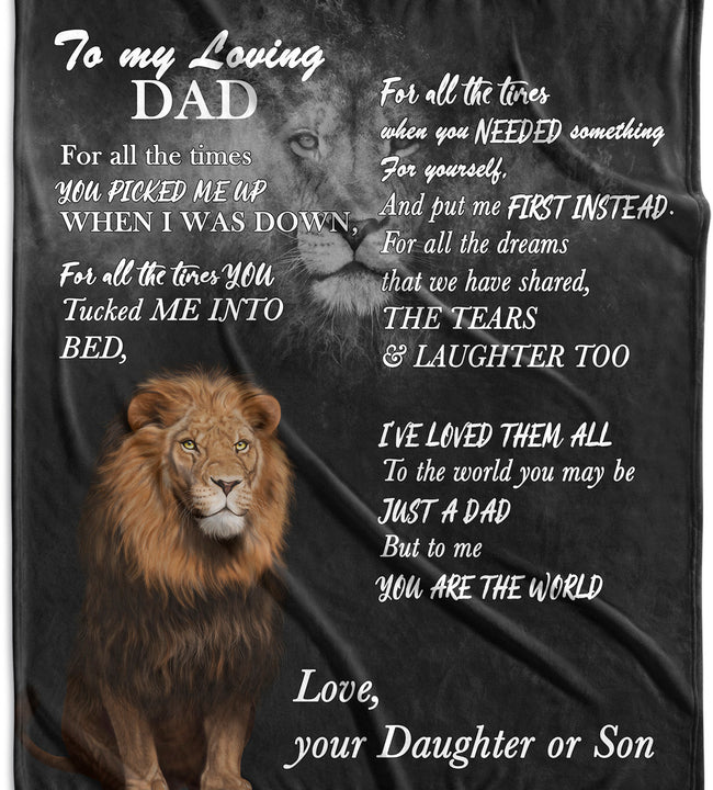 Loving Dad Lion Velvet Blanket