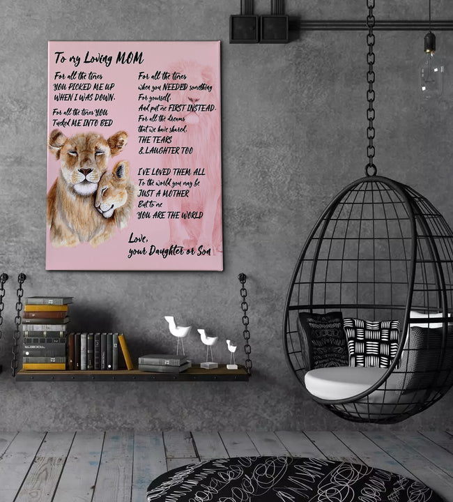 Loving Mom Lion Canvas Art