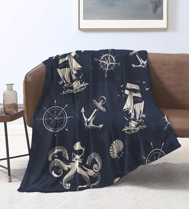 Mapa Nautical Velvet Blanket