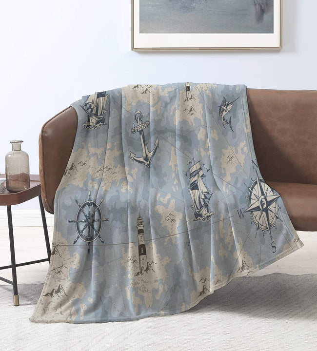 Mapa Nautico Velvet Blanket