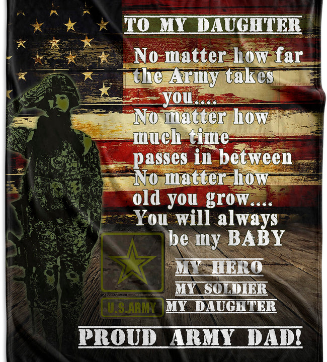 My Daughter Army Dad Velvet Blanket