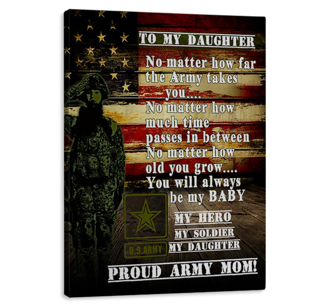 My Daughter Army Mom Canvas Art