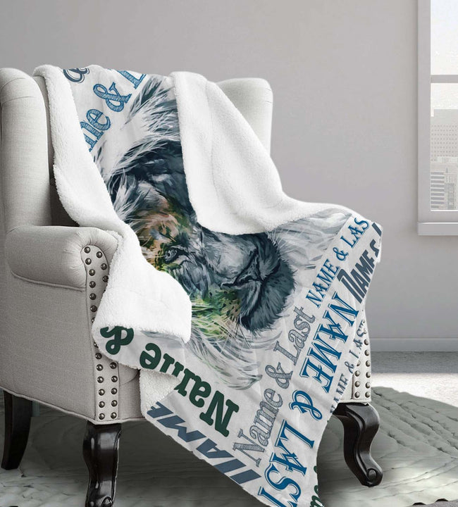 Lion Boys Sherpa Blanket