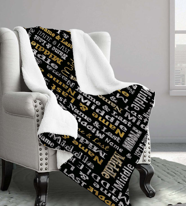 Simple Gold Boys Sherpa Blanket