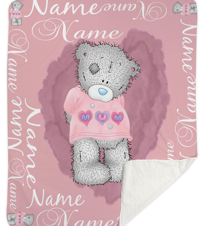 Teddy Bear Girls Sherpa Blanket