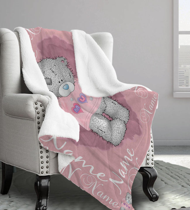 Teddy Bear Girls Sherpa Blanket