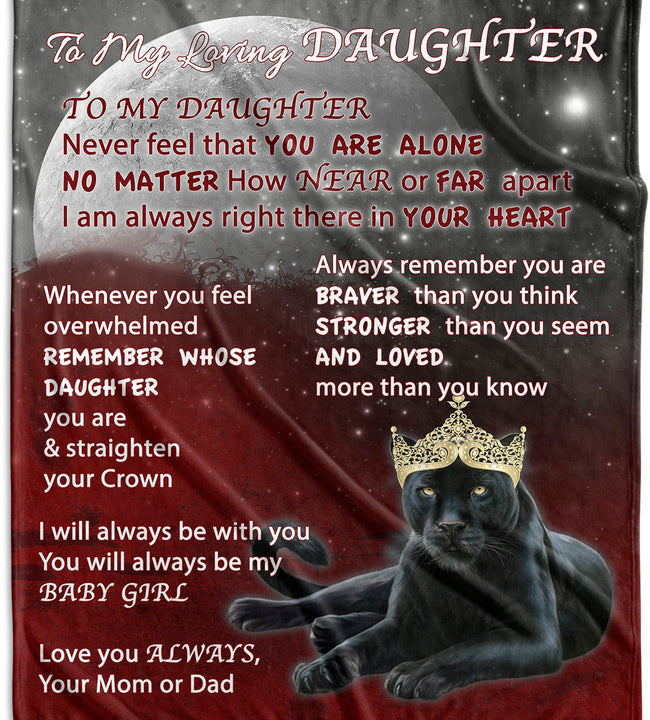 To my Loving Daughter Velvet Blanket