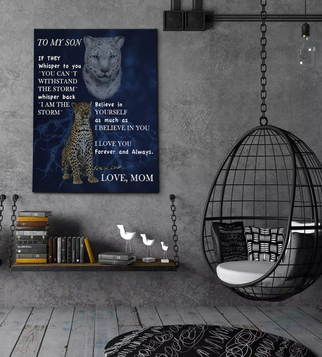 To my Son Leopard Canvas Art