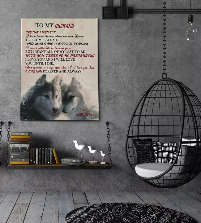 Wolf To my Husband Canvas Art