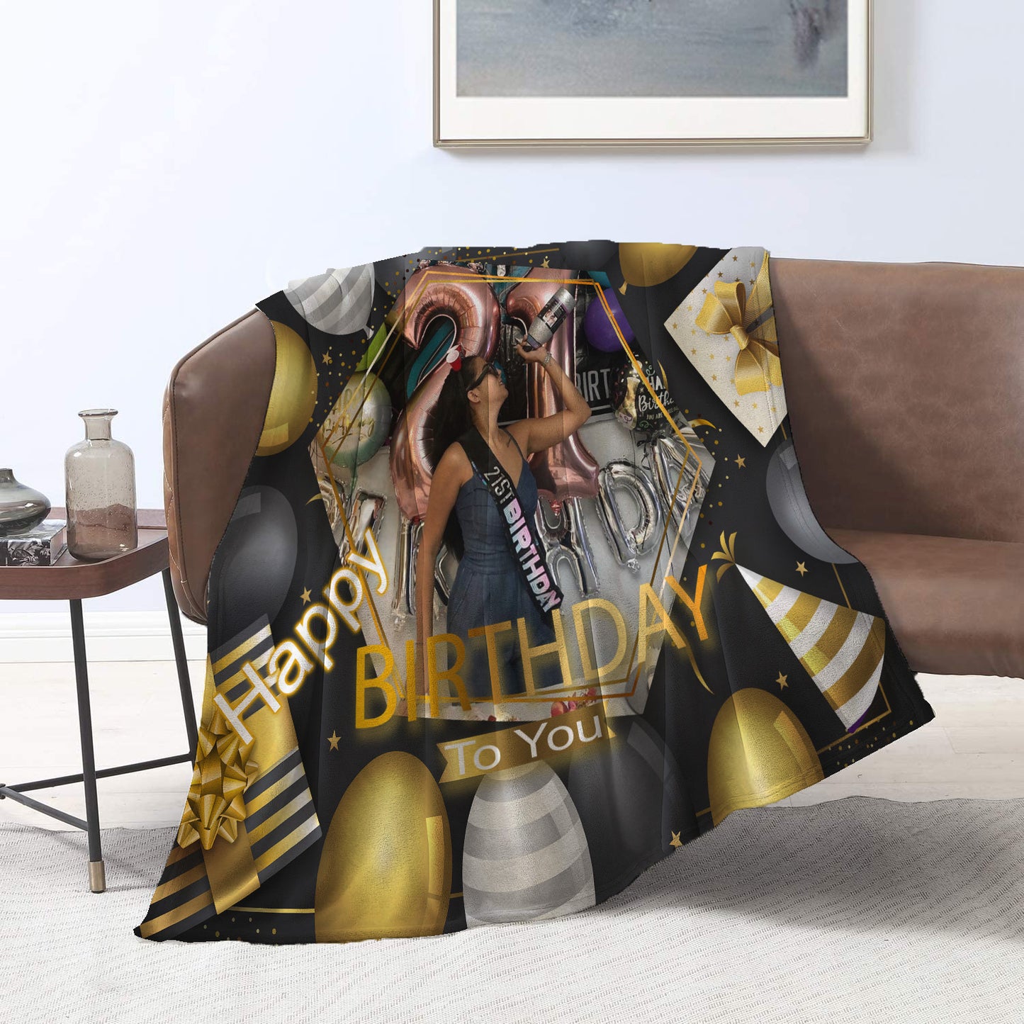 Birthday Gold Velvet Blanket