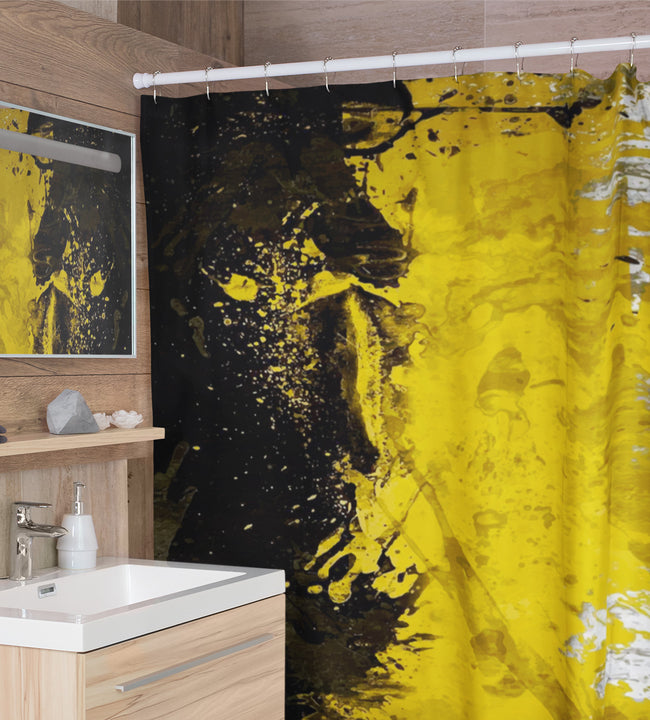 Black Gold Shower Curtain