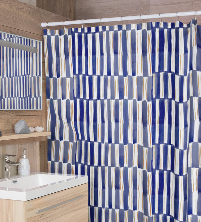 Blue Stripes Shower Curtain