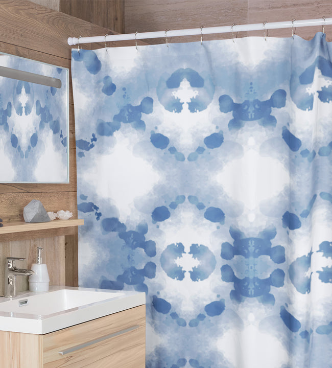 Blue Shibori Shower Curtain