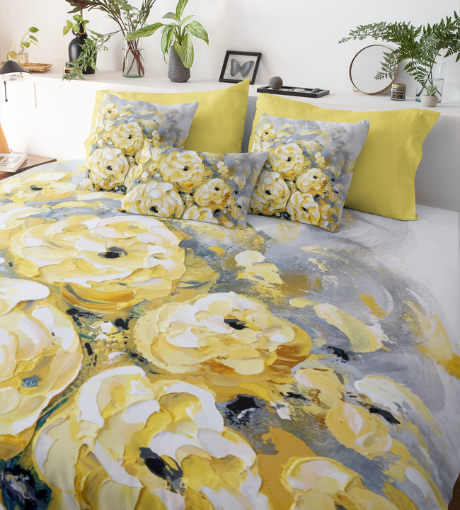 Yellow Roses Comforter Set