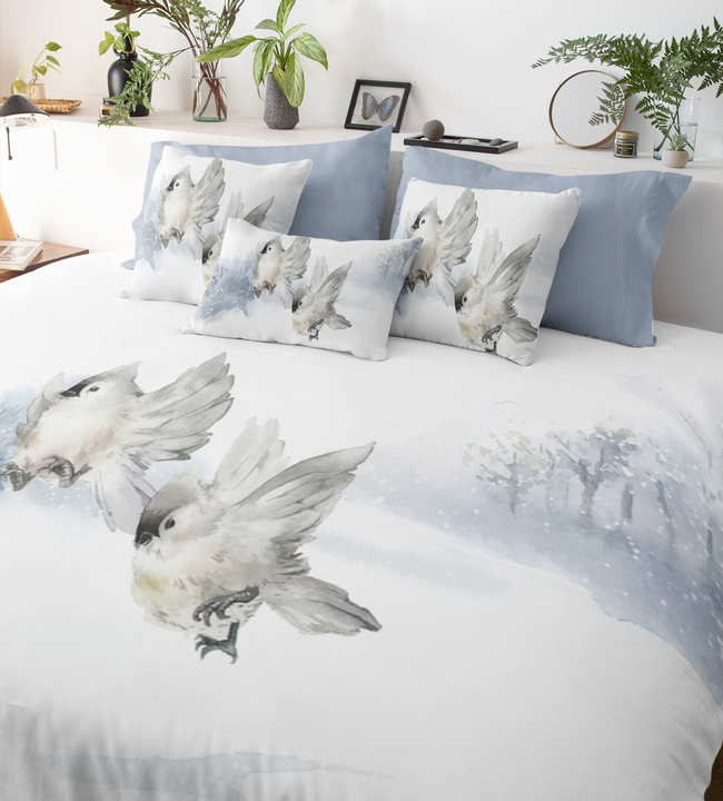 Birds on Snow Comforter Set