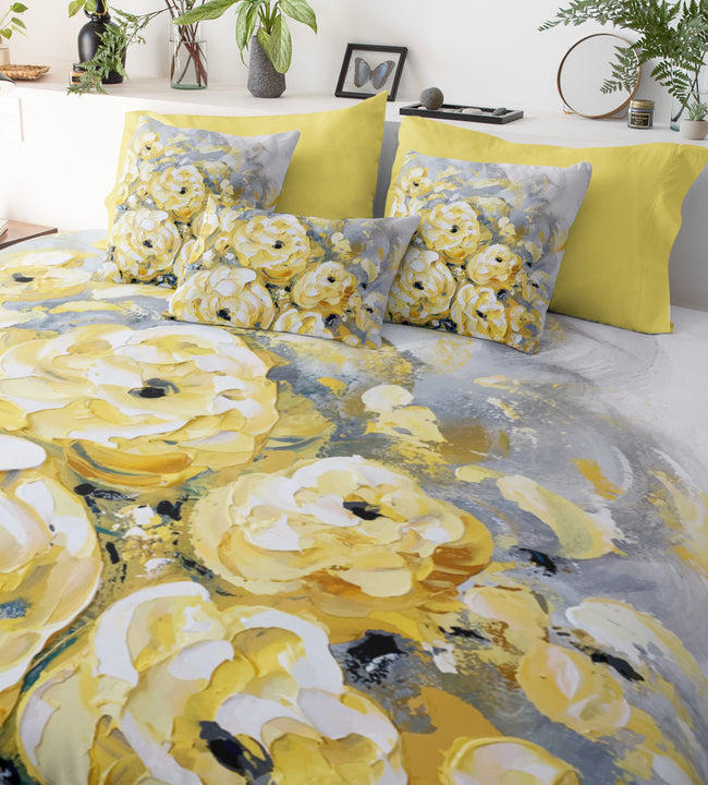 Yellow Roses Comforter Set