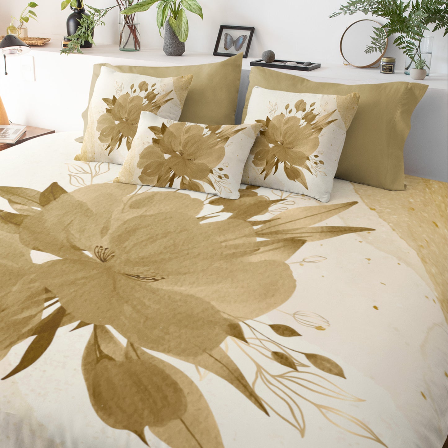 Watercolor Flower Comforter Set