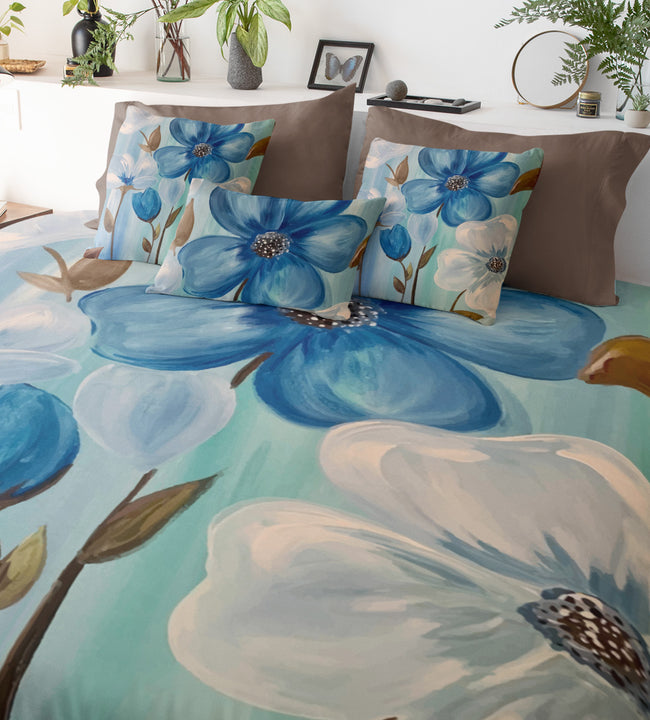 Blue Flowers Comforter Set