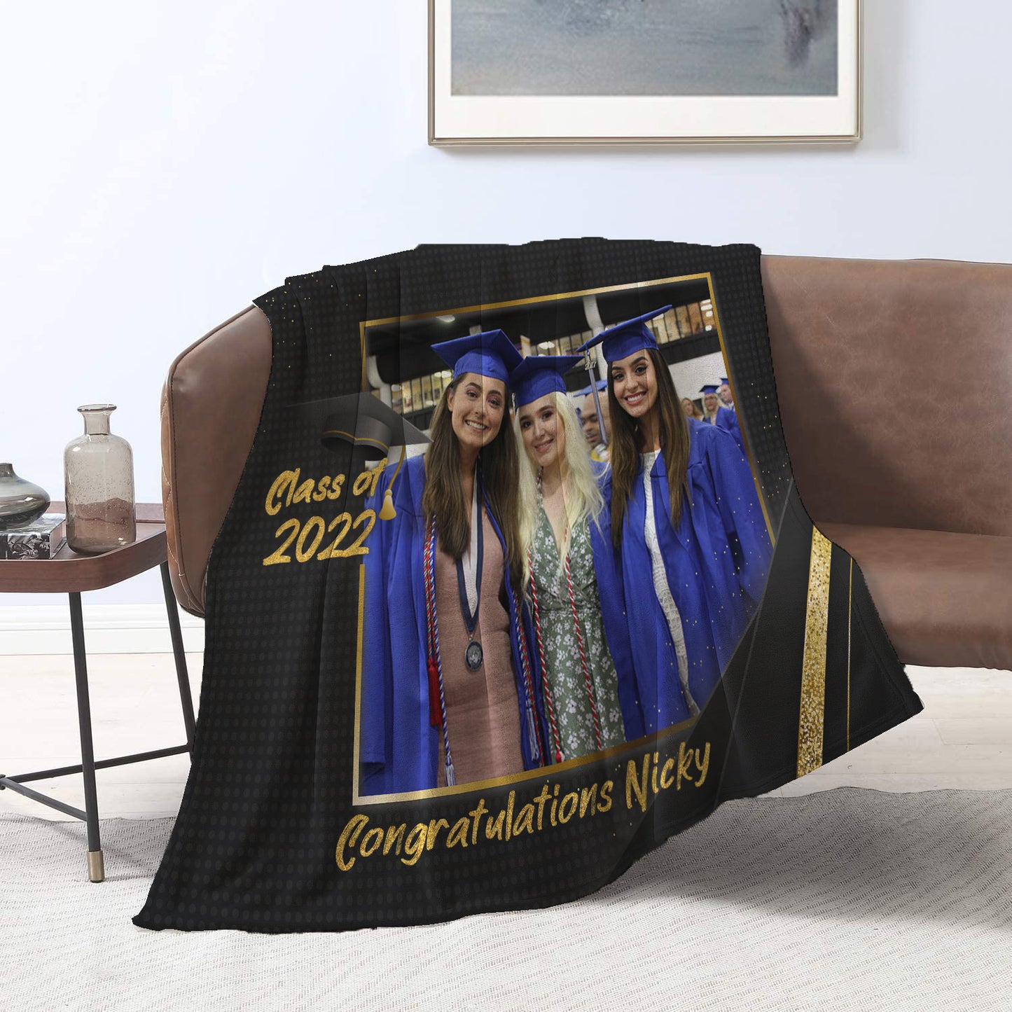 Graduation Gold Velvet Blanket