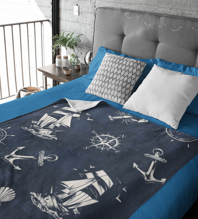 Mapa Nautical Velvet Blanket