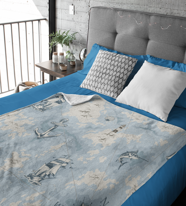 Mapa Nautico Velvet Blanket