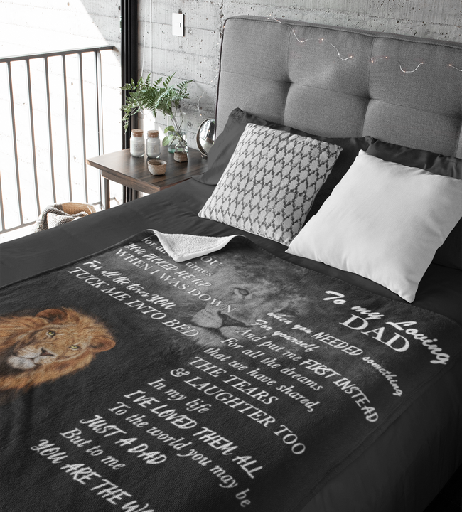 Loving Dad Lion Velvet Blanket