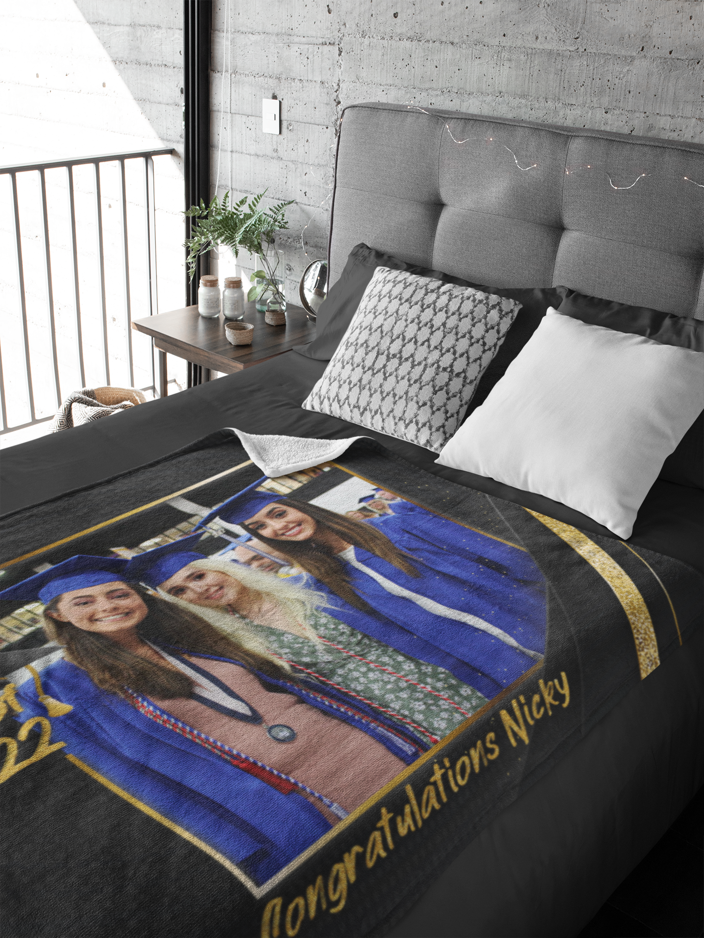 Graduation Gold Velvet Blanket