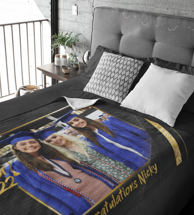 Graduation Gold Velvet Blanket