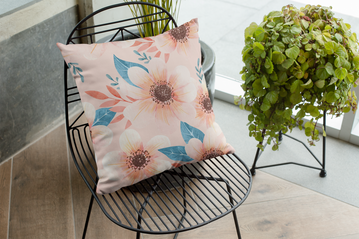 Pink Flower Pillow