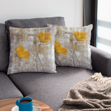 Abstract Yellow Flowers Pillow