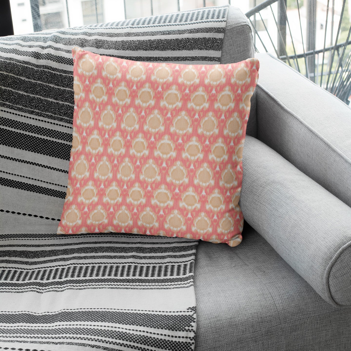 Splashed Ikat Pillow