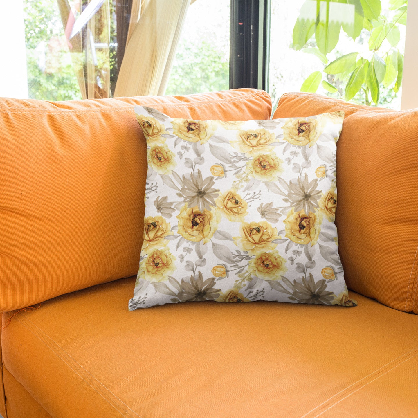 Gold Flowers Pillow