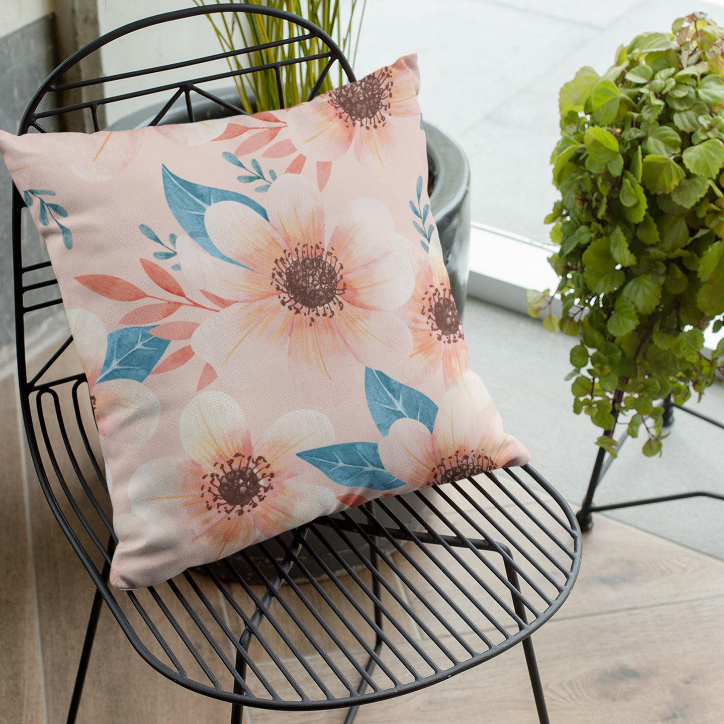 Pink Flower Pillow