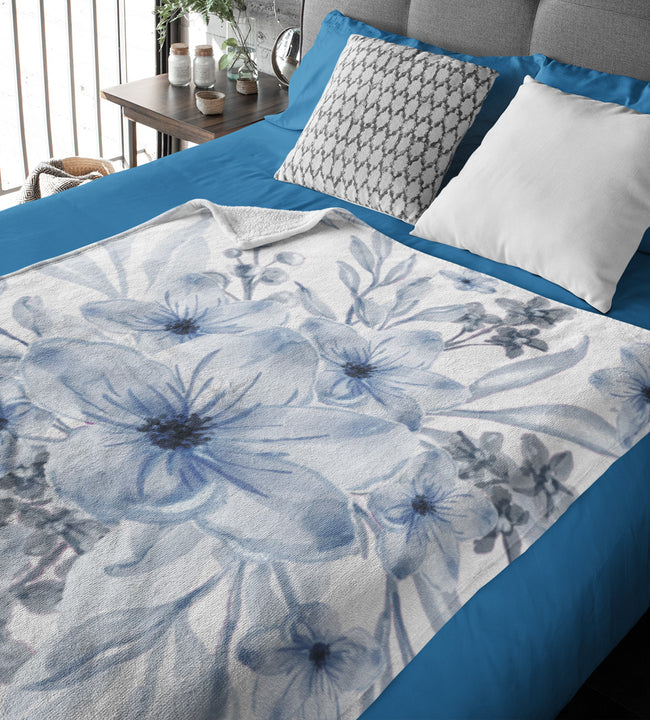 Blue Garden Velvet Blanket