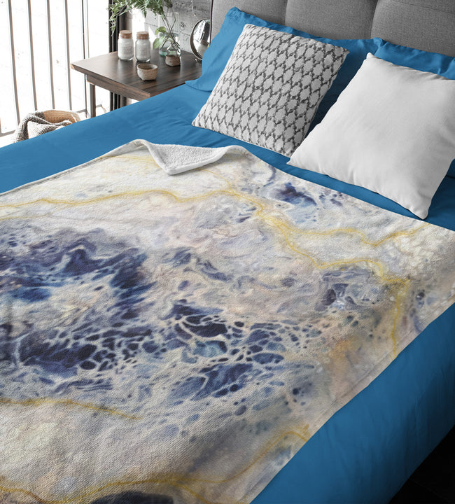 Blue Marble Velvet Blanket