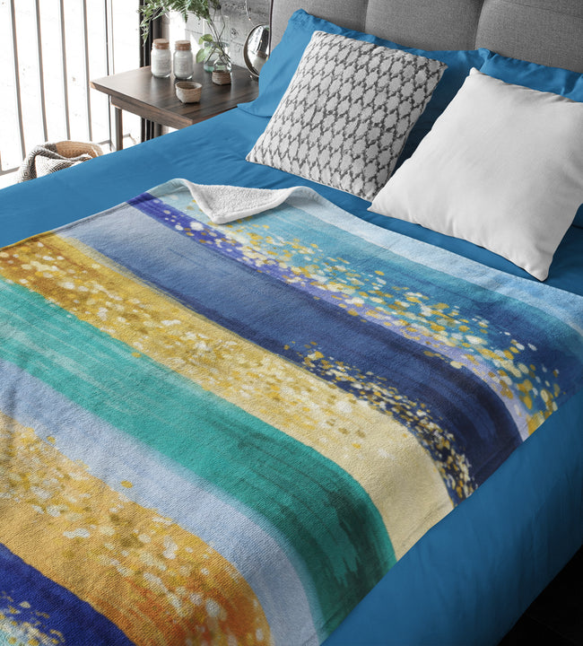 Blue Strokes Velvet Blanket