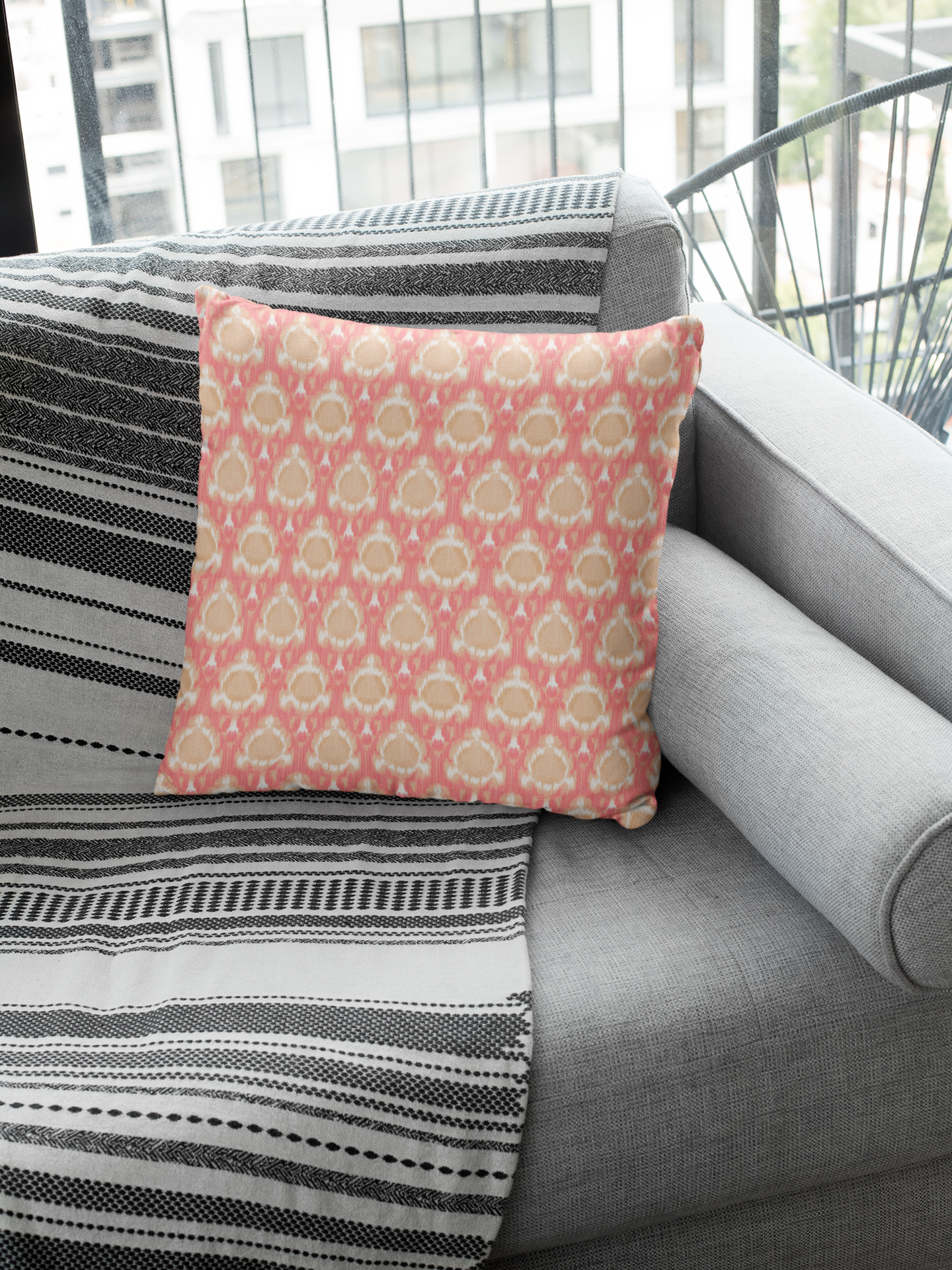 Splashed Ikat Pillow