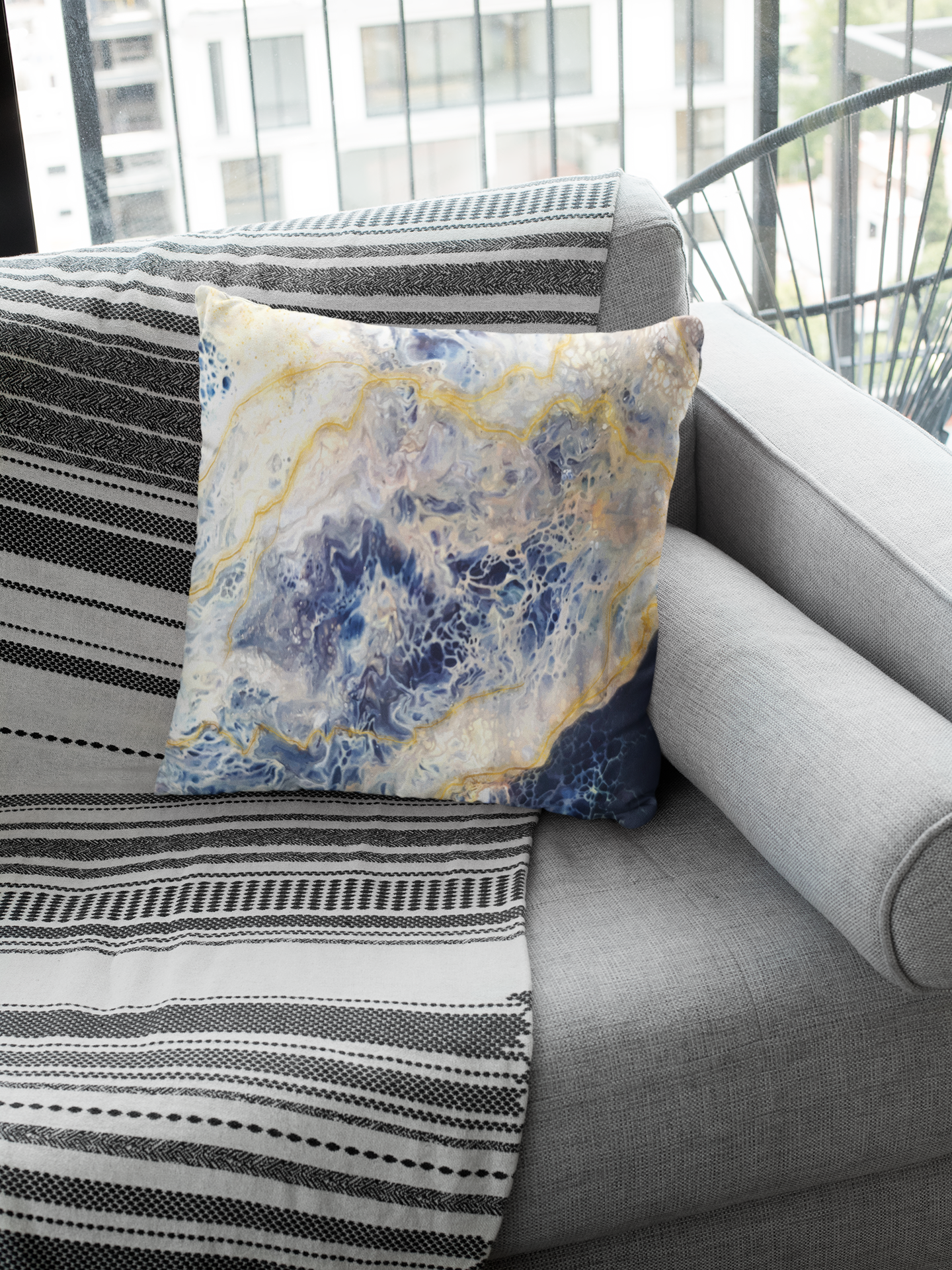 Blue Marble Pillow