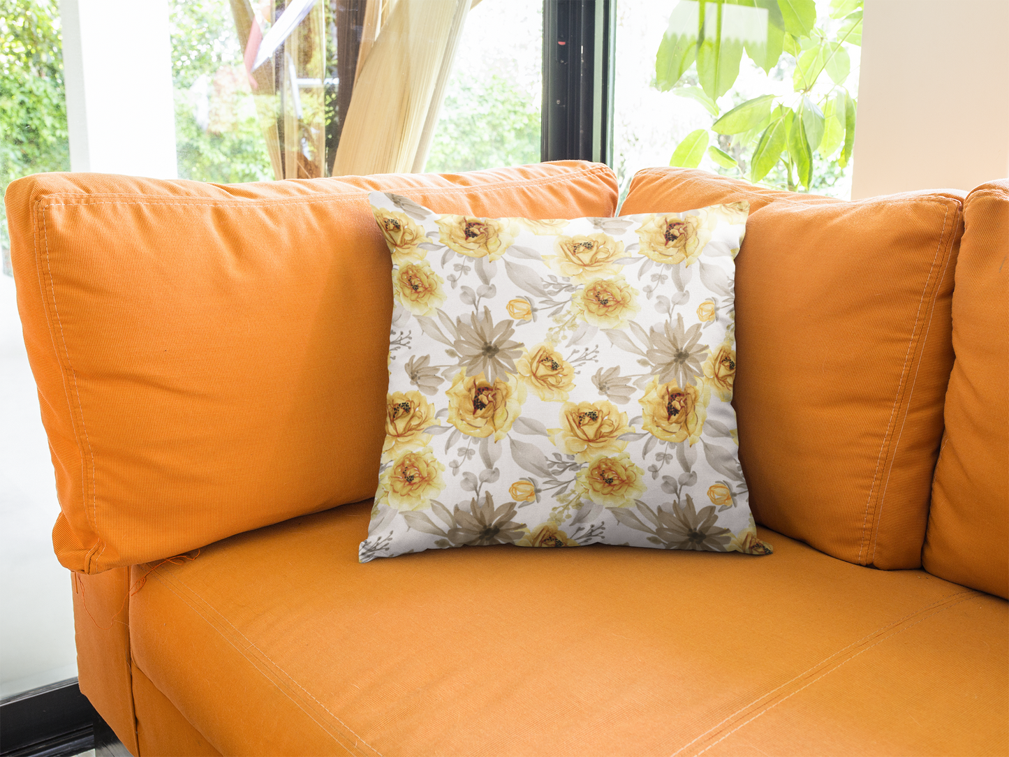 Gold Flowers Pillow